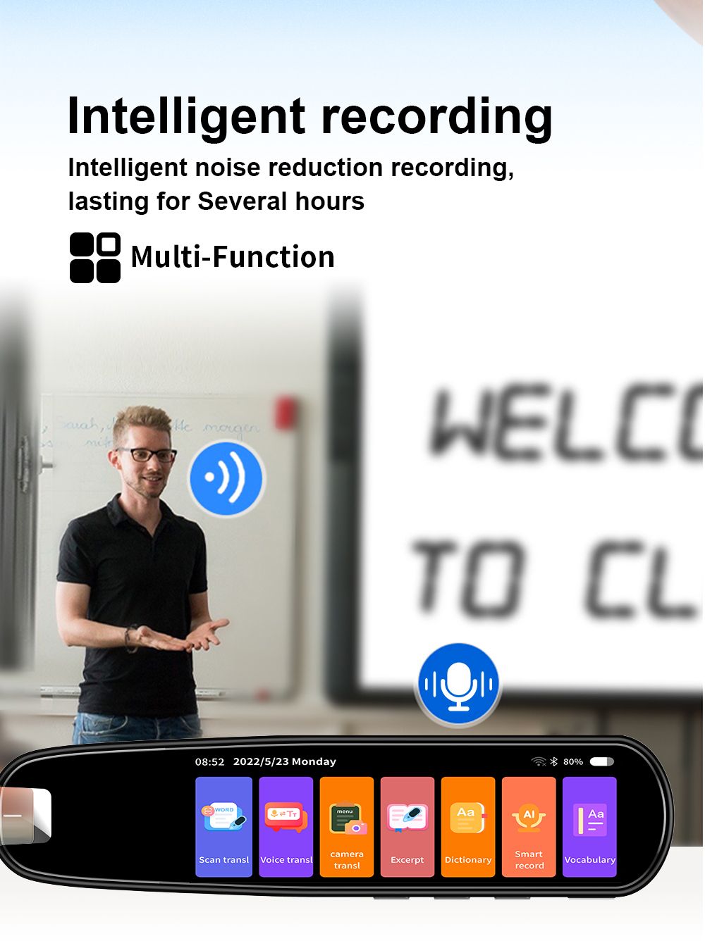 aakip™ - Pontos 112 nyelvi fordító olvasó szkenner toll