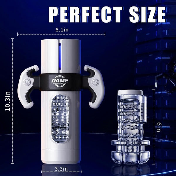 9 lökés, 9 rezgés, 5 szívó és fűtési funkció férfi maszurbátor