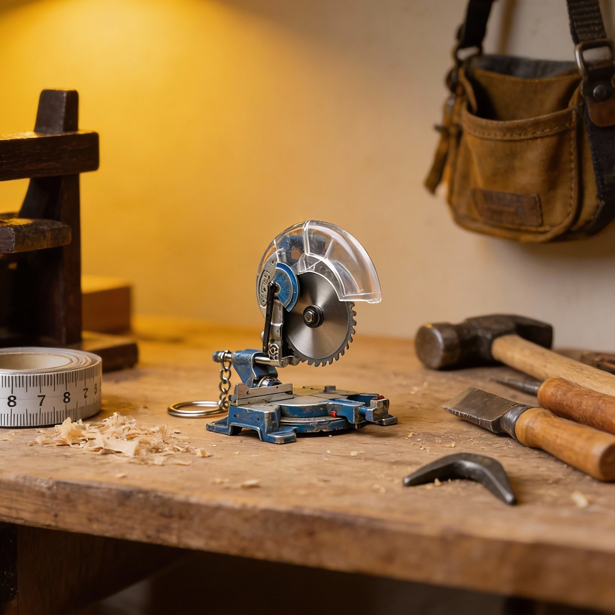 🛠️ 2 az 1-ben mini szögfűrész kulcstartó: Ács szerszám útközben + gyűjtői darab szerszámkedvelőknek