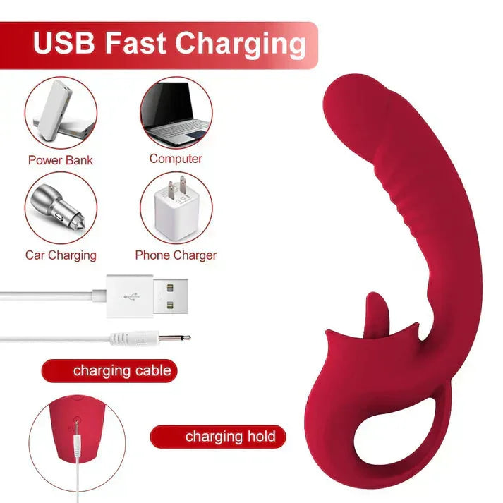 💥A tökéletes 2 az 1-ben vibrátor lökdöséshez és csókolózáshoz – Engedd szabadjára az örömöt és a kielégülést