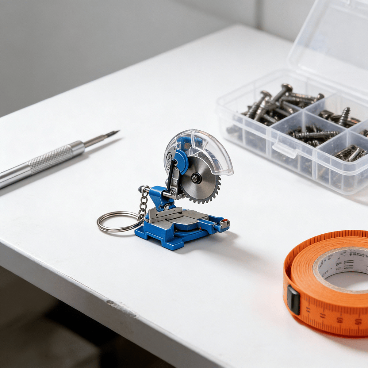 🛠️ 2 az 1-ben mini szögfűrész kulcstartó: Ács szerszám útközben + gyűjtői darab szerszámkedvelőknek