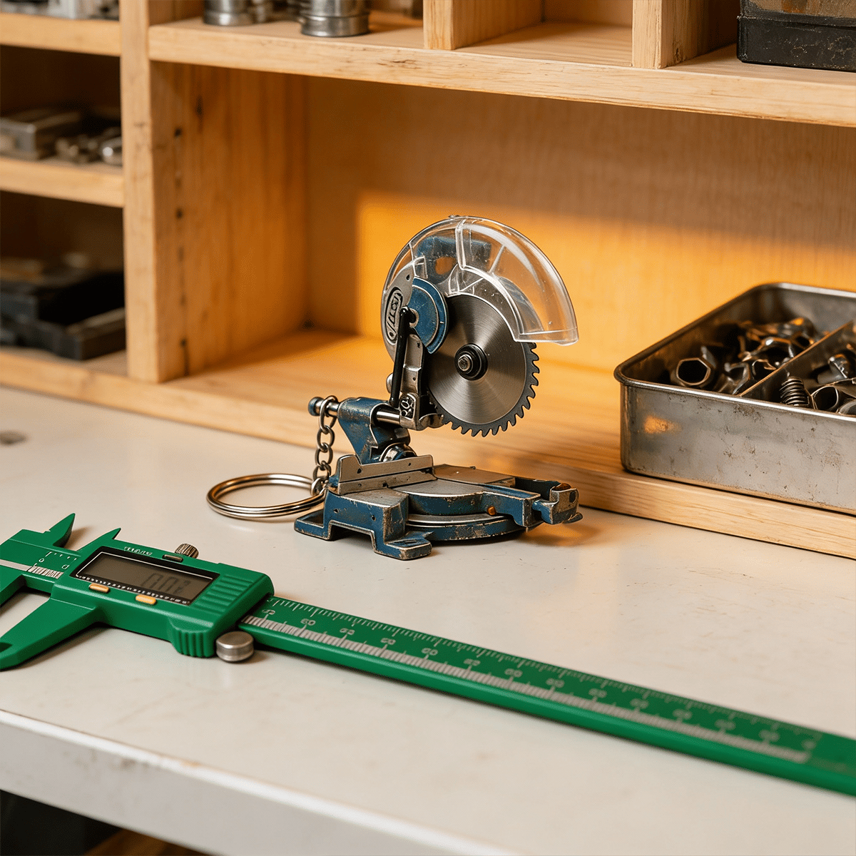 🛠️ 2 az 1-ben mini szögfűrész kulcstartó: Ács szerszám útközben + gyűjtői darab szerszámkedvelőknek