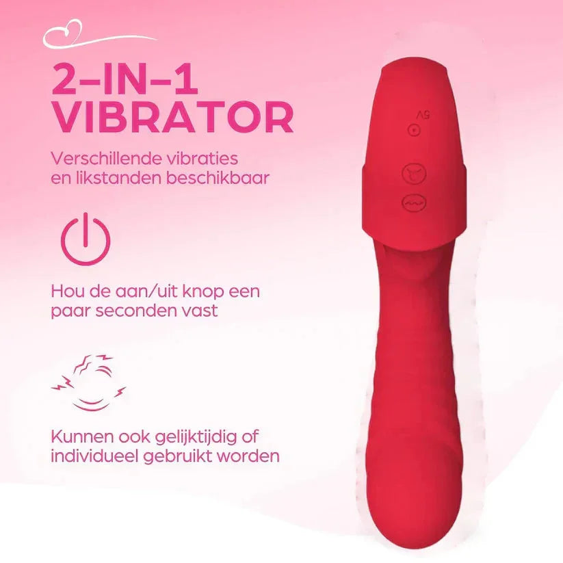 💥A tökéletes 2 az 1-ben vibrátor lökdöséshez és csókolózáshoz – Engedd szabadjára az örömöt és a kielégülést