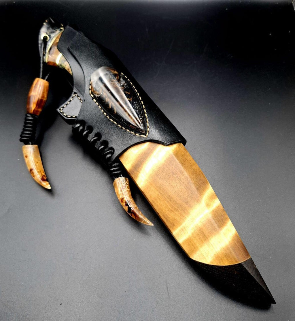 Kézzel készített "Fekete Skorpió II" kés – Magas széntartalmú acél, Gyűjtői ajándék